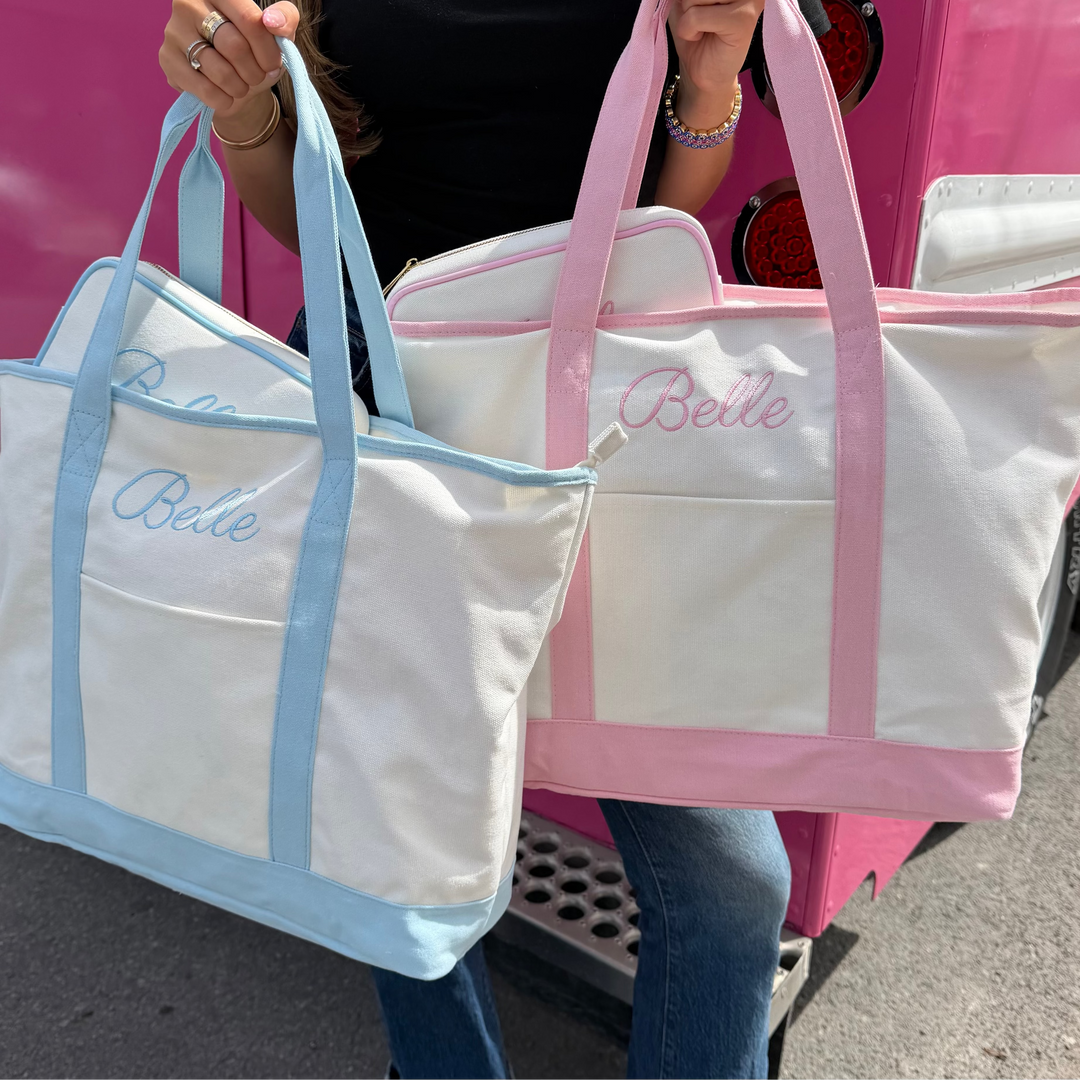 Belle Embroidered Boat Tote