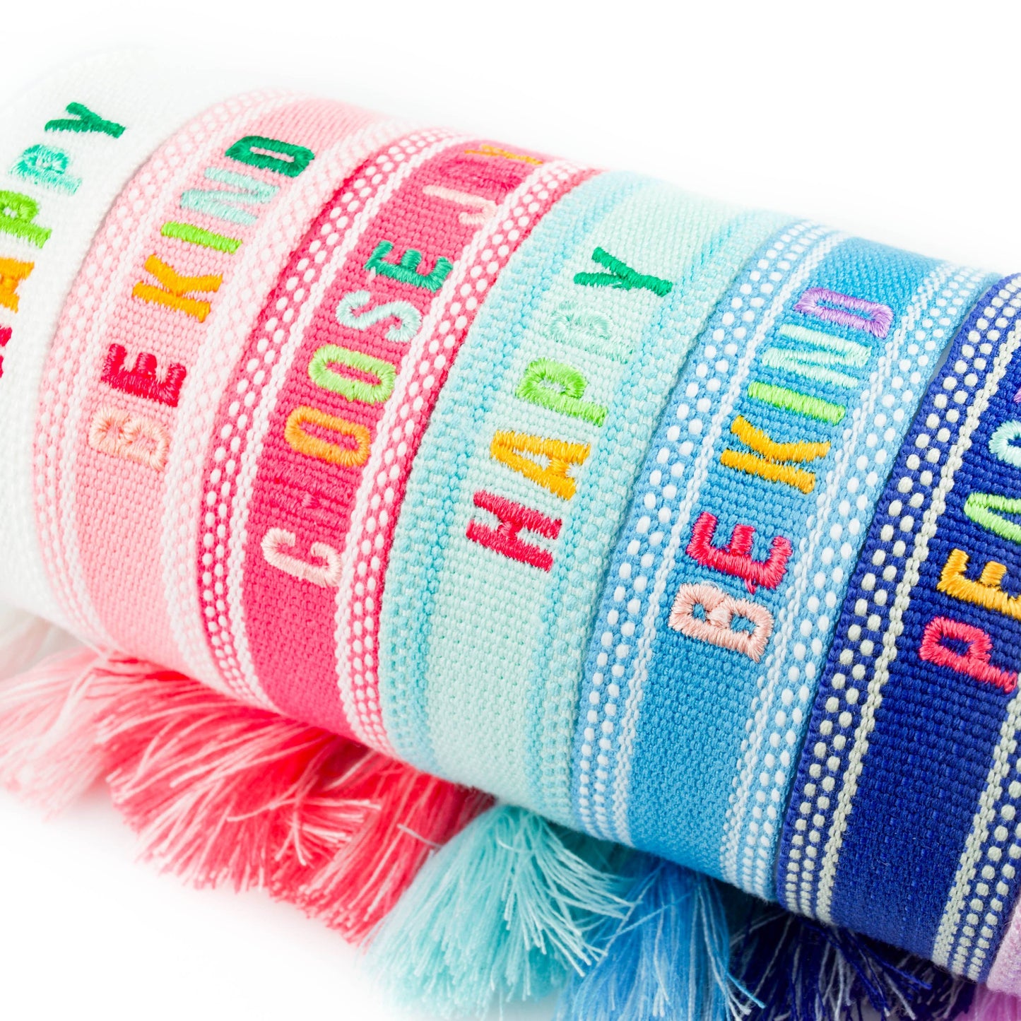 Colorful Embroidered Bracelets | Blush | Be Kind