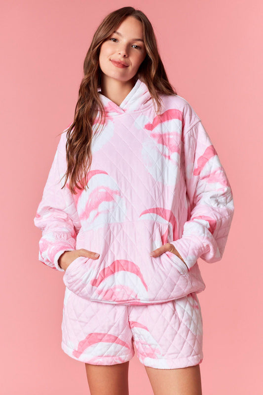 NEW!! Blushing Santa Quilted Set