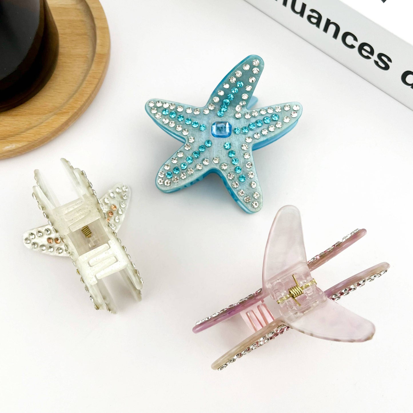 Crystal Starfish Claw Clip