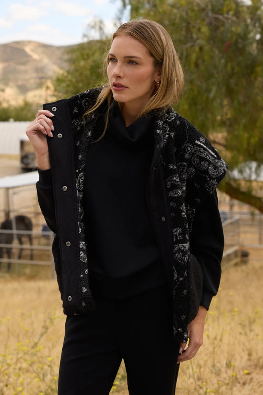 Stella Paisley Print Sherpa Vest
