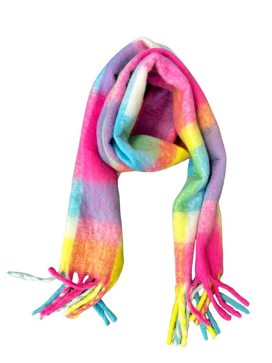Ella Blanket Scarf- Candy Plaid