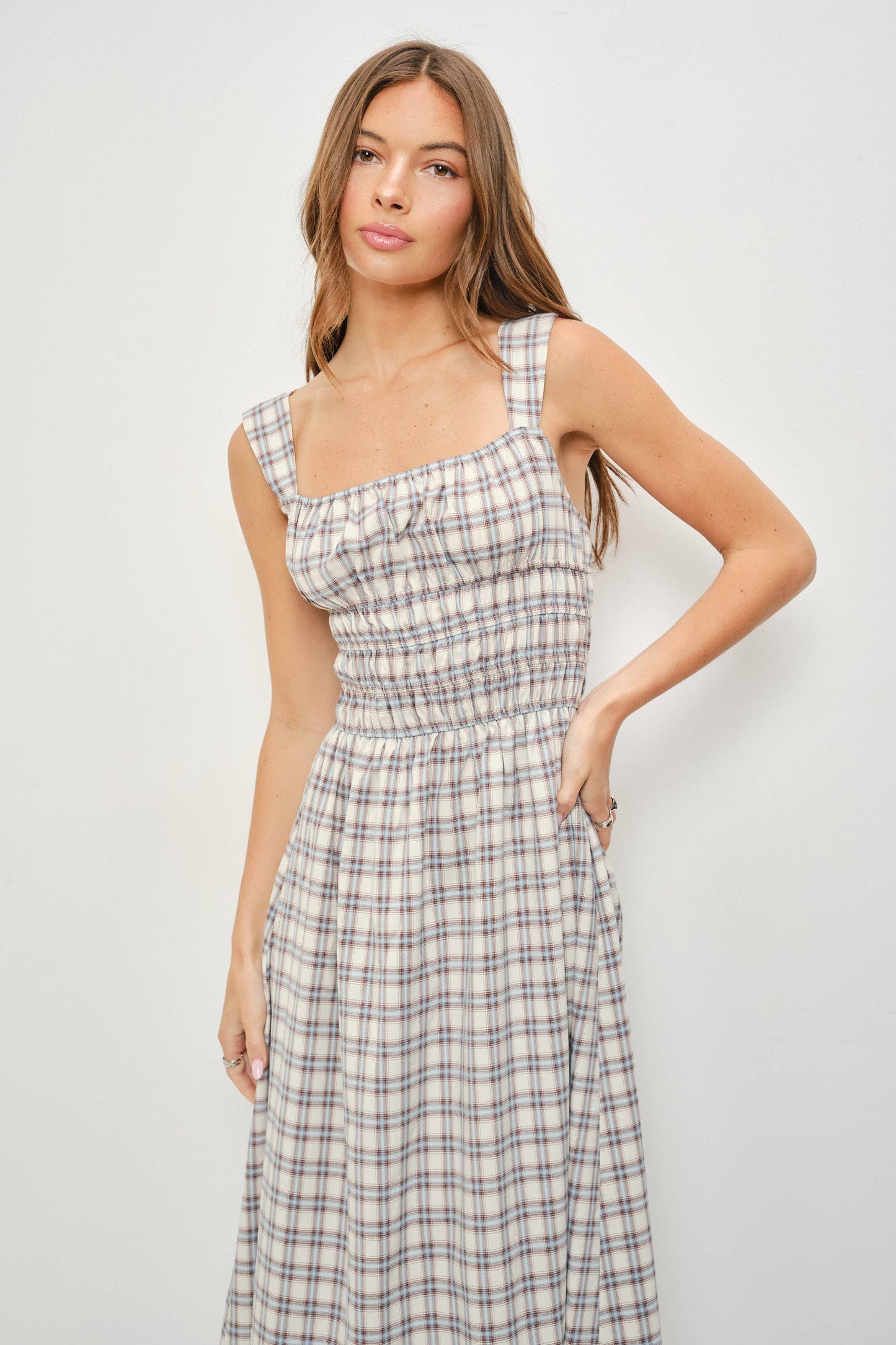 MABEL PLAID MAXI DRESS