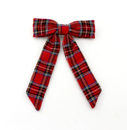 Plaid Hair Bow Barrette