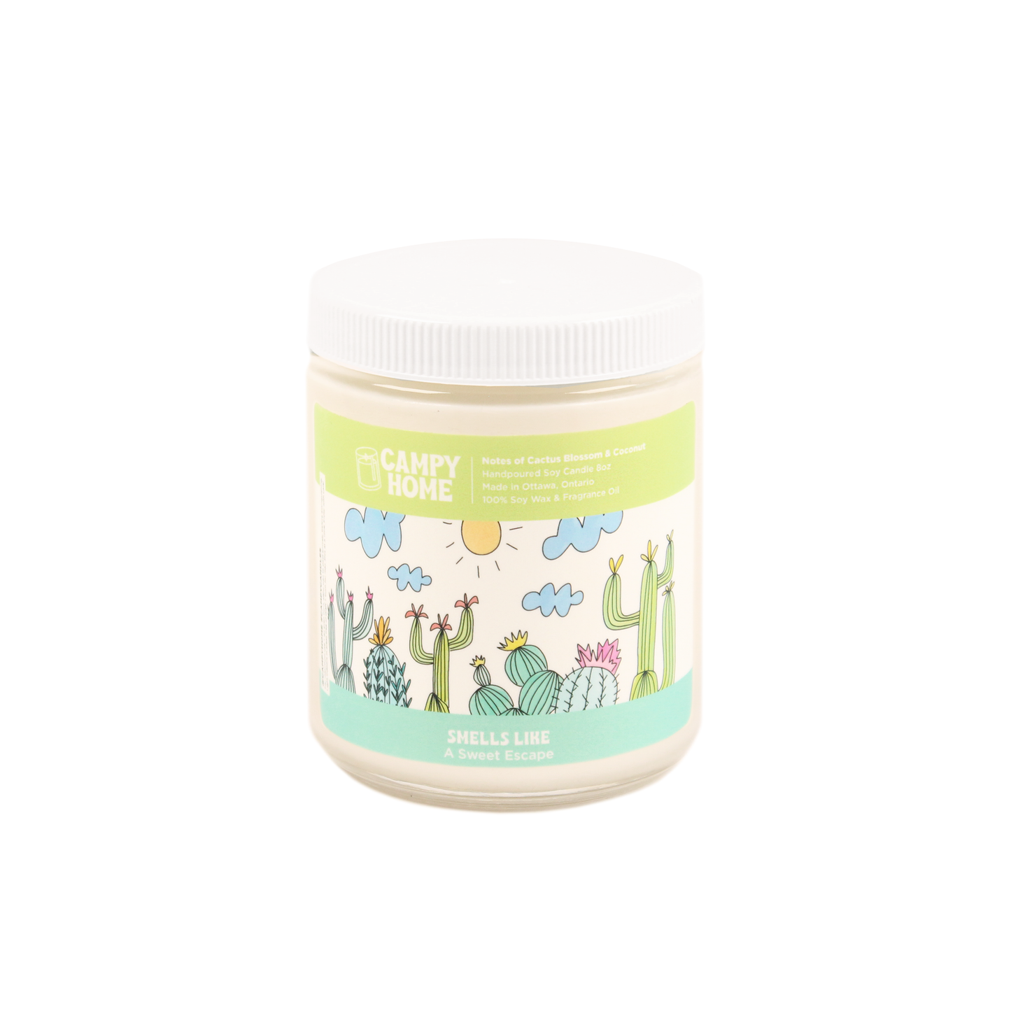 Campy Home- A Sweet Escape- Cactus Blossom and Coconut candle