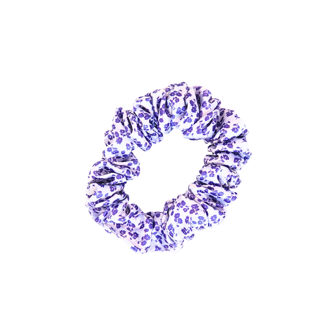 Lavender Bloom Silk Skinny Scrunchie