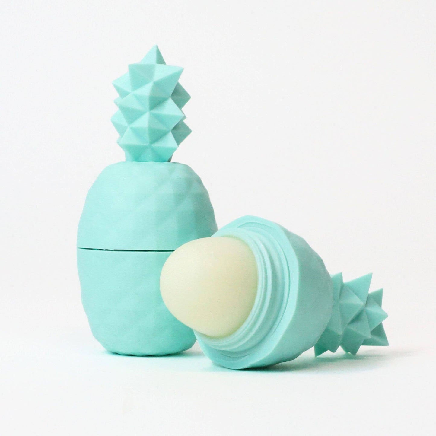 Teal Pineapple Lip Balm 100% Natural: Teal / Key Lime / Clear Box