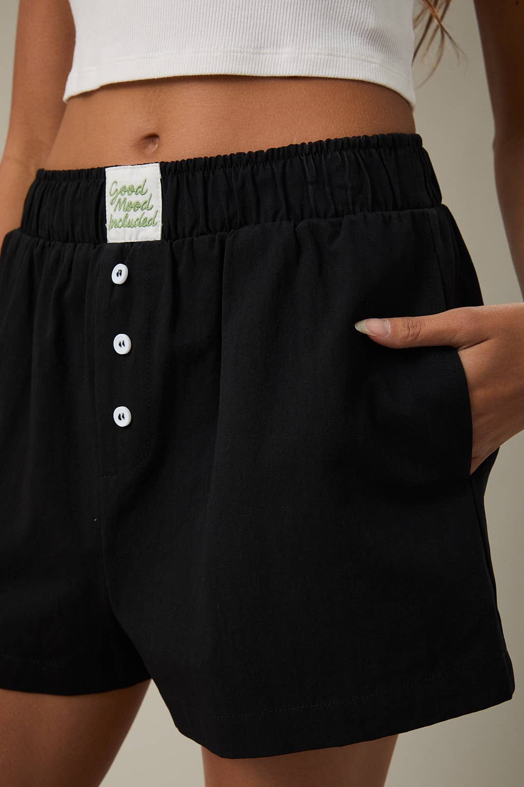 "GOOD MOOD INCLUDED" HIGH WAISTED BOXER SHORTS