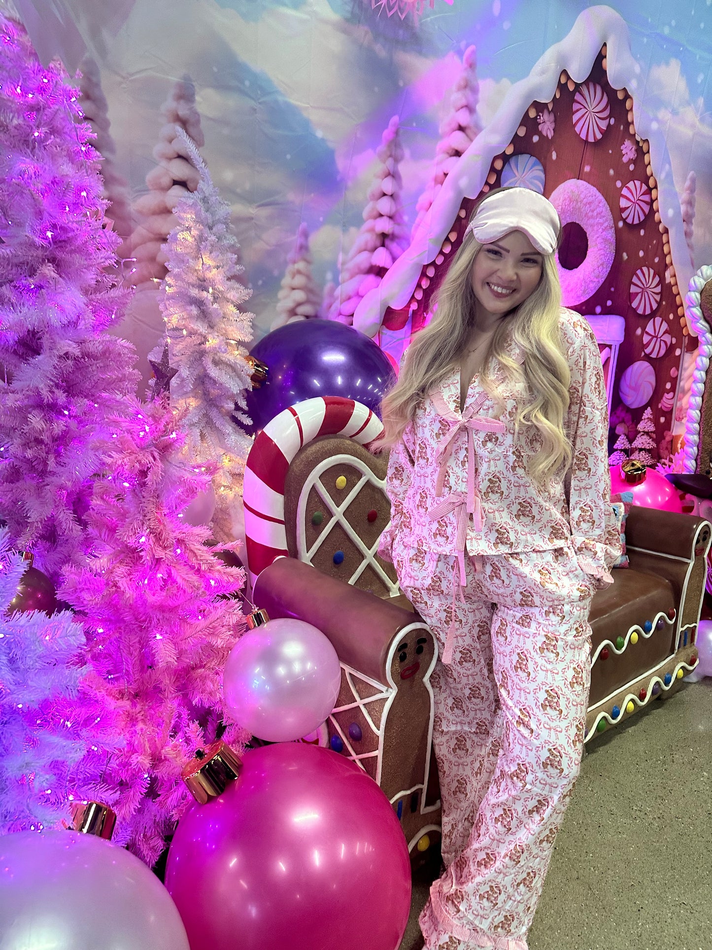 NEW!! Teddy bear Christmas Satin PJ Set