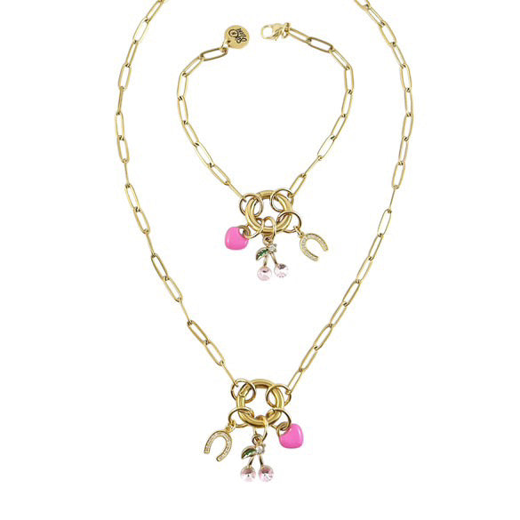 Limited Edition Dots and Baubles x Six n Stone Jewelry- Cherry Girl Necklace and Bracelet