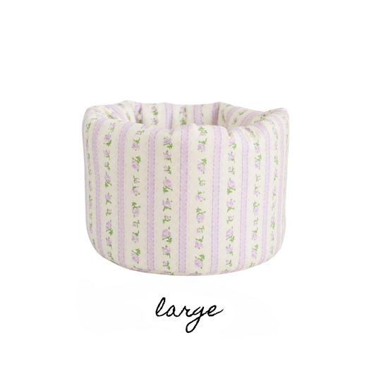Lavender Garden Large Puff Bucket Organizer