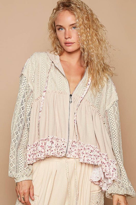 Isabelle Crochet Zip Up Hoodies