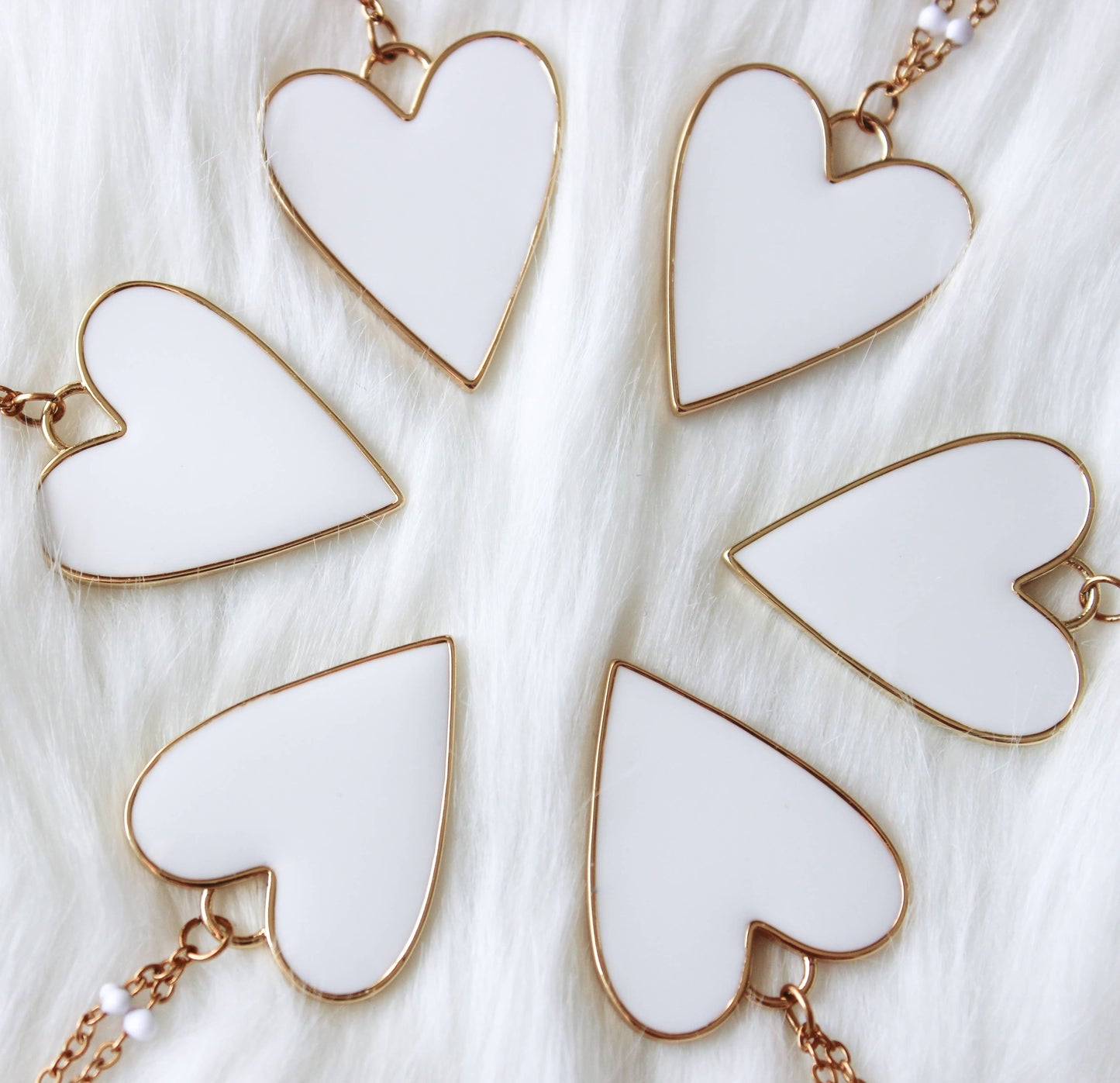 Pour Your Heart Out- White Enamel Dotted Necklace