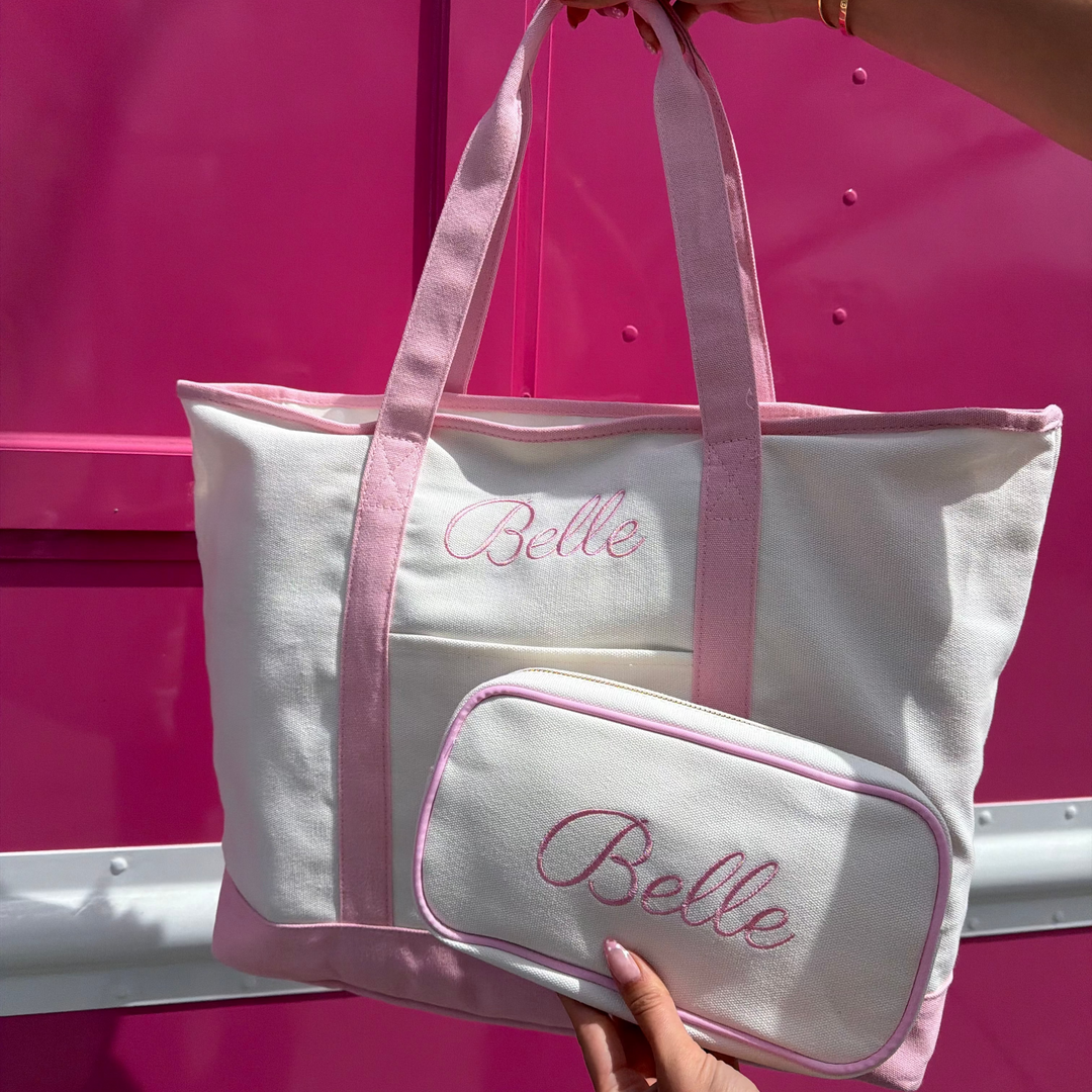 Belle Embroidered Boat Tote