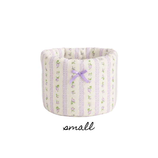 Lavender Garden Small Puff Bucket Organizer