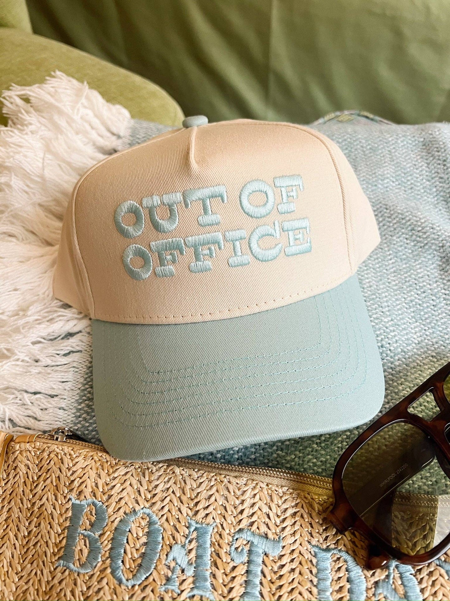 Out of Office - Vintage Trucker Hat: Blue