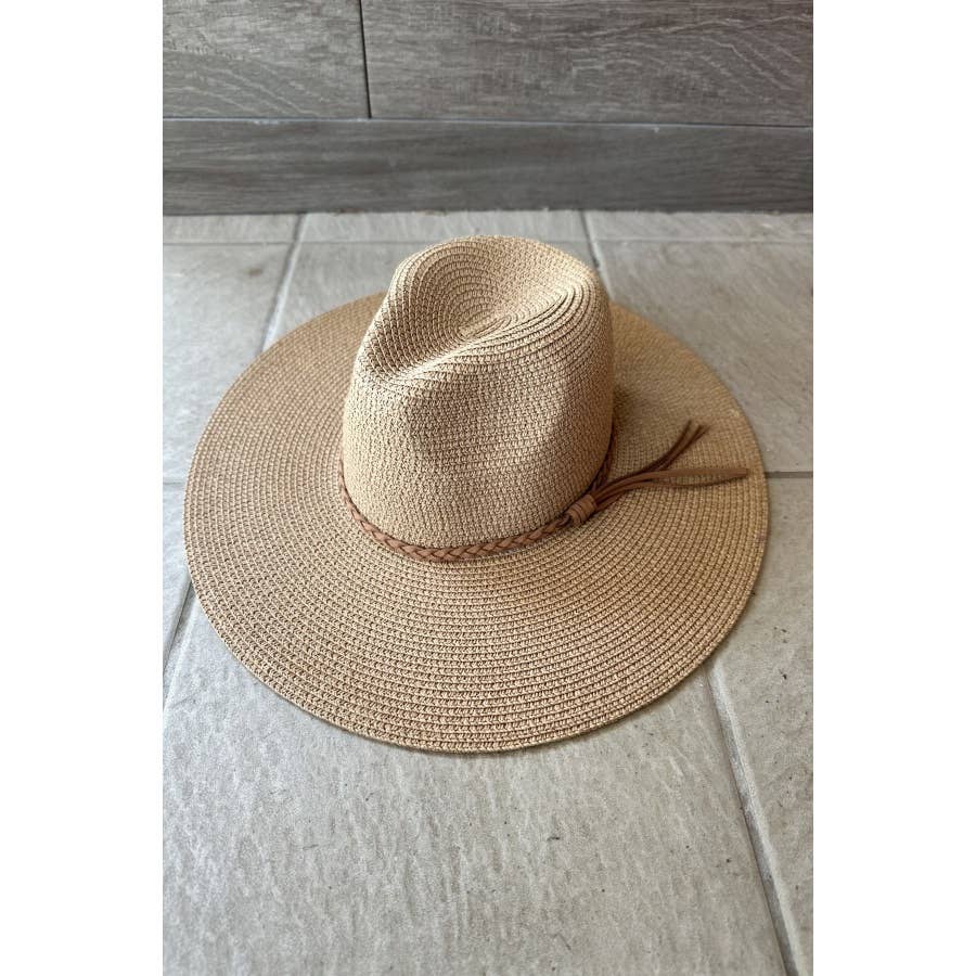 Braided Rope Strap Floppy Brim Sun Hat