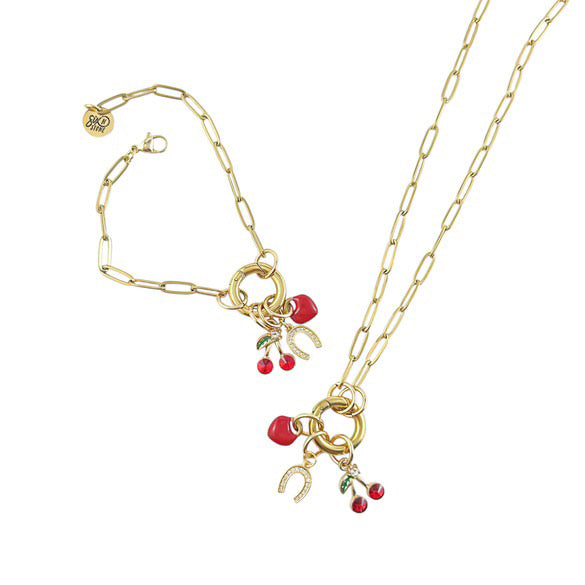 Limited Edition Dots and Baubles x Six n Stone Jewelry- Cherry Girl Necklace and Bracelet