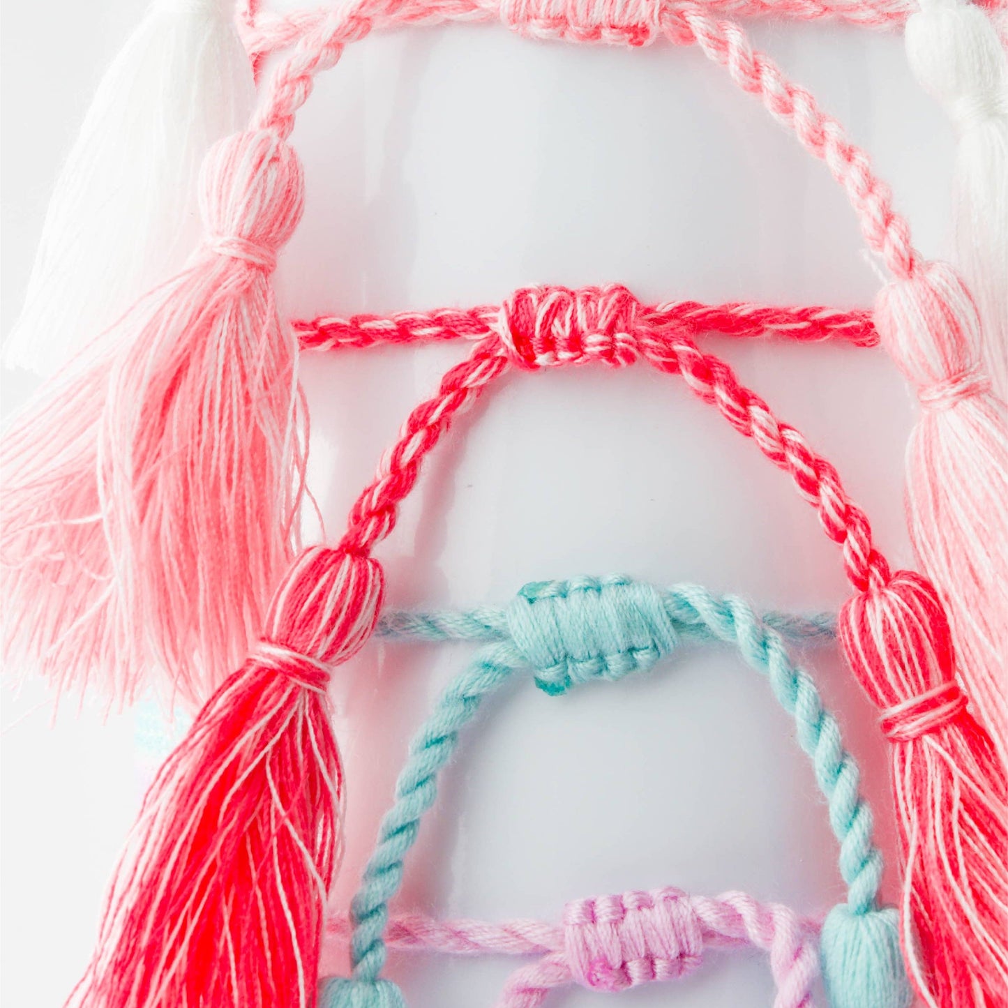 Colorful Embroidered Bracelets: Mint | Happy