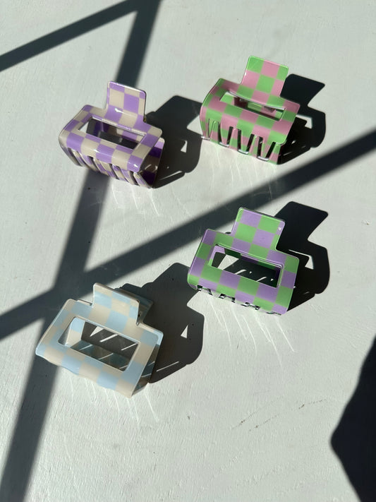 Checkered Hair Clips