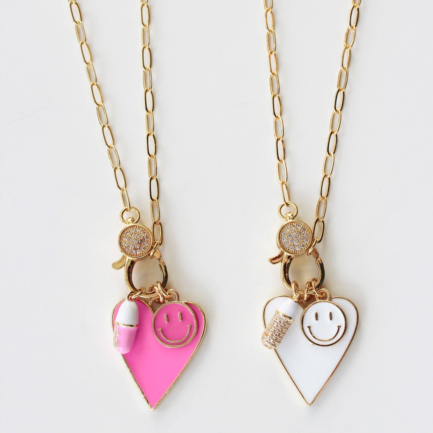 Chill Pill Necklace- Heart Smiley Face Chill Pill Clasp