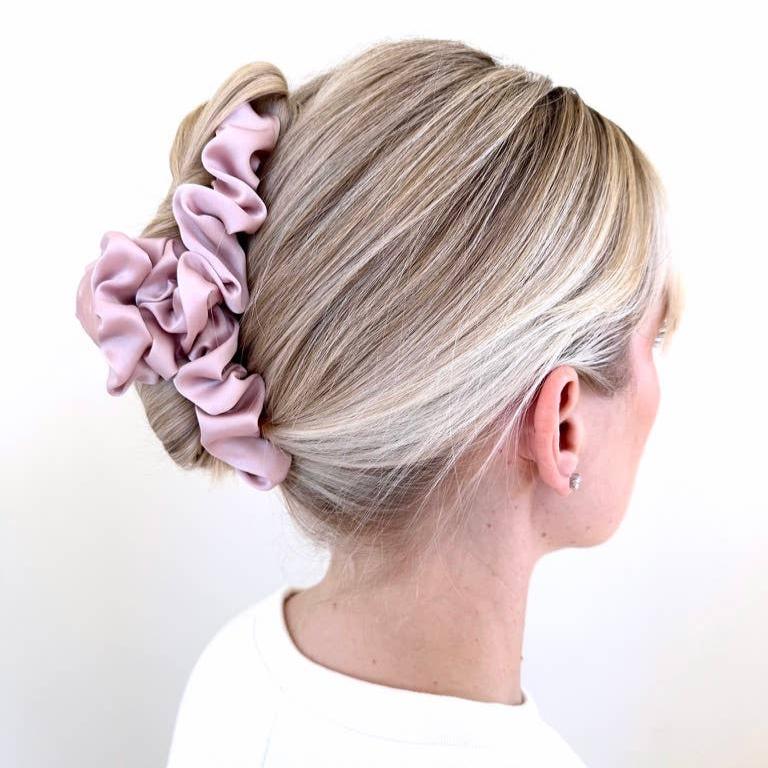 Satin Scrunchie Claw Clip