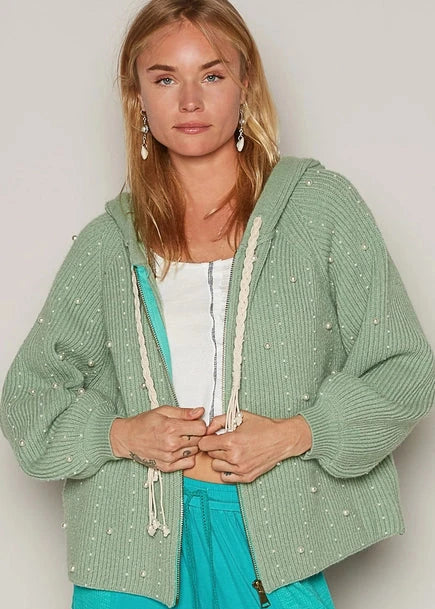Lennox Pearl Zip Up Sweater