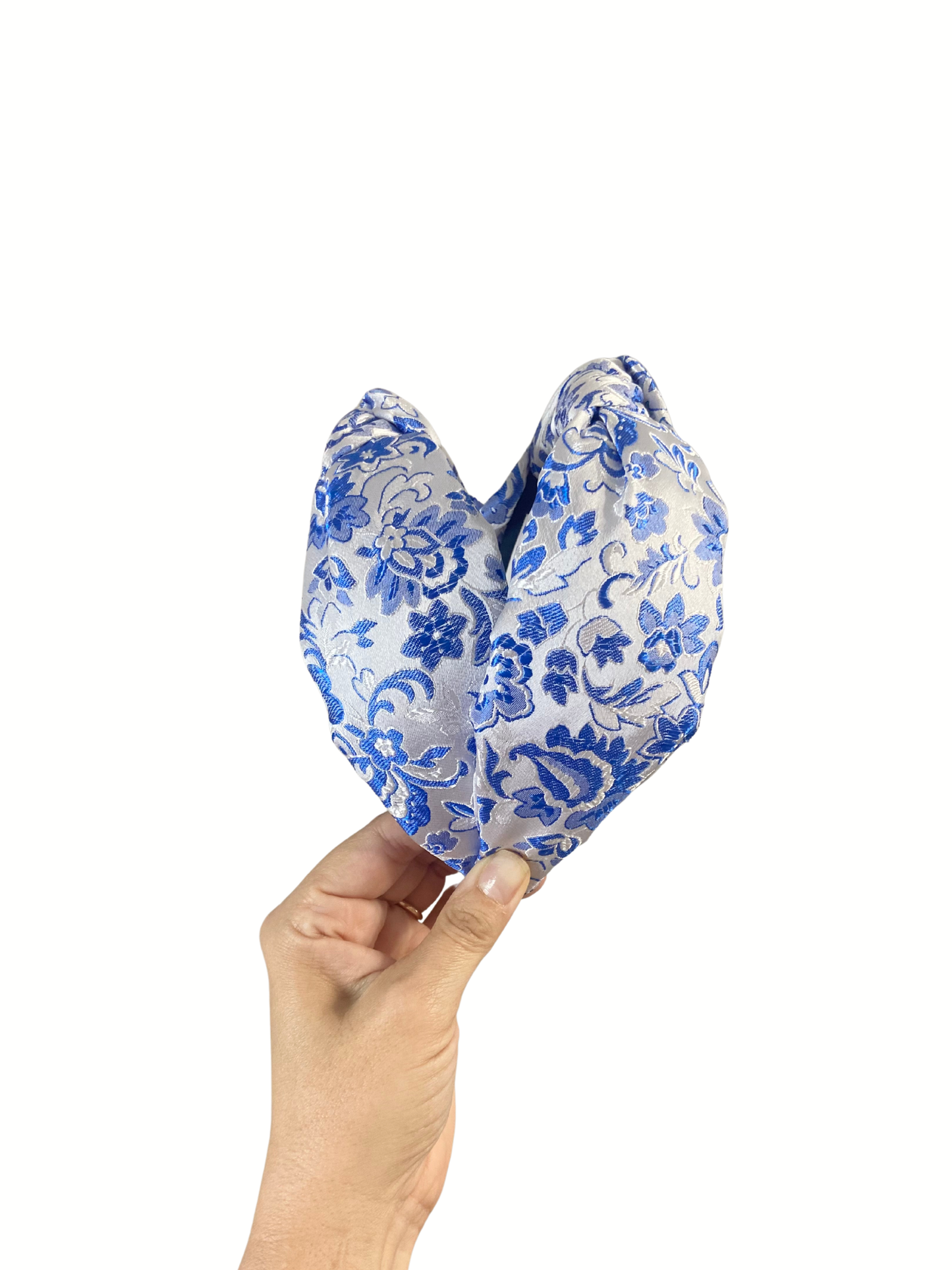 Blue Silk Floral Headband