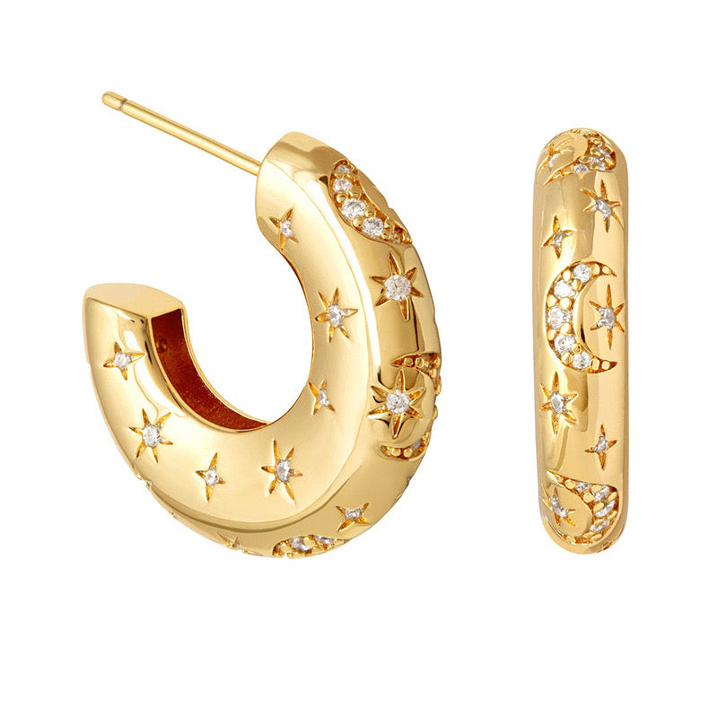 Star Gazer Chunky Hoops