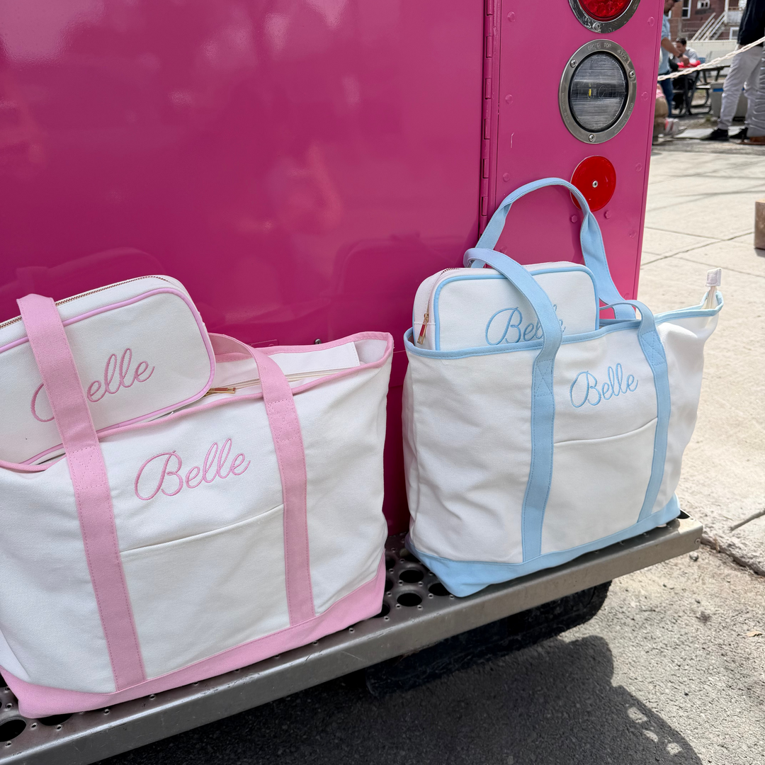 Belle Embroidered Boat Tote