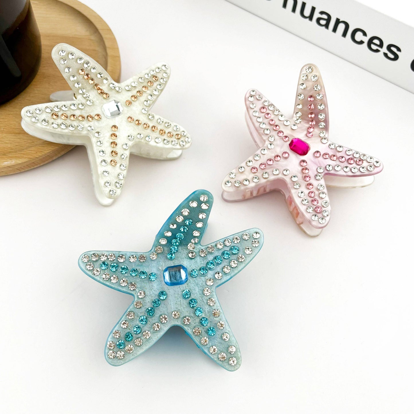 Crystal Starfish Claw Clip
