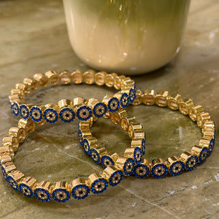 Blue Pave Evil Eye Stacking Bracelet