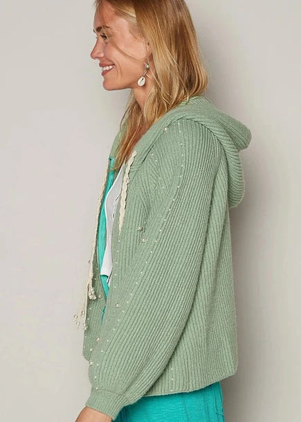 Lennox Pearl Zip Up Sweater