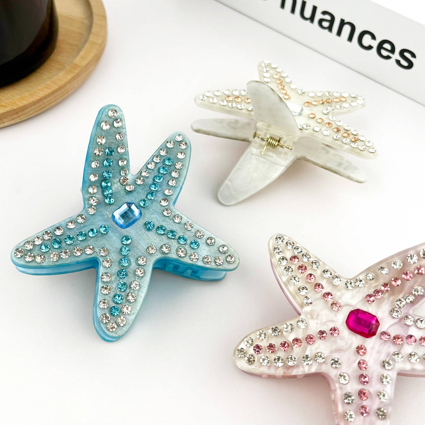 Crystal Starfish Claw Clip