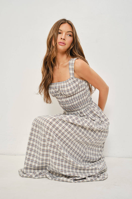 MABEL PLAID MAXI DRESS