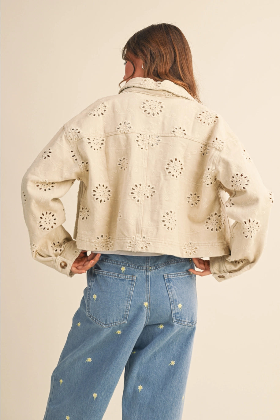 Sunny Eyelet Trucker Jacket