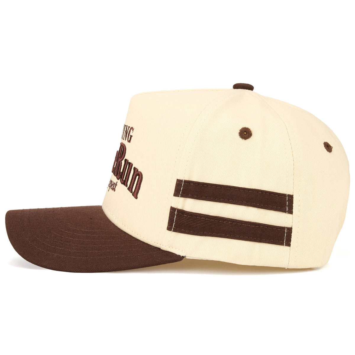 Brown MORNING COFFEE RUN Letter Two Tone Trucker Hat