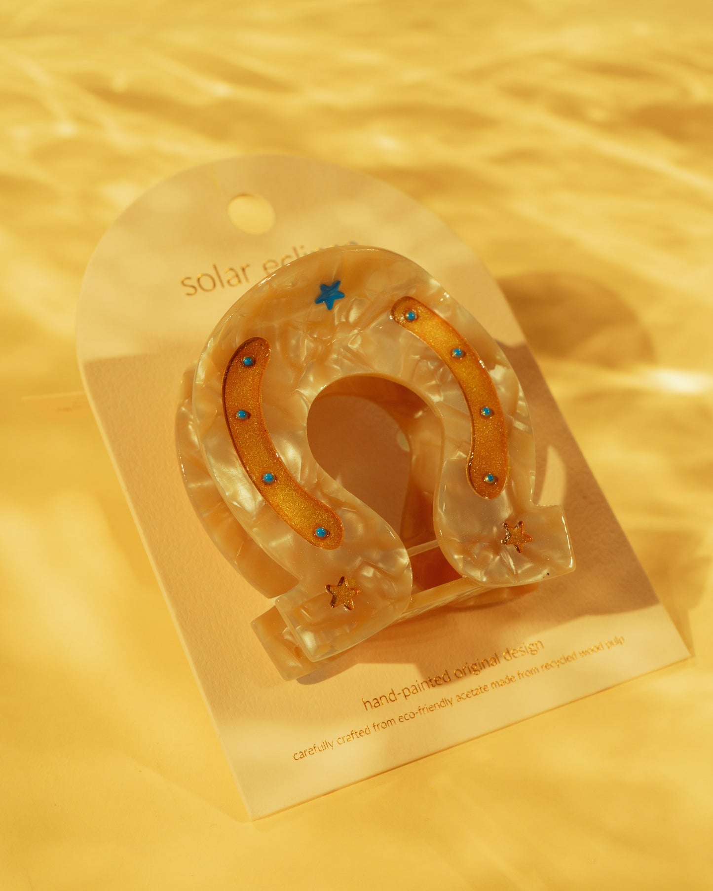 Hand-painted Lucky Horseshoe Hair Clip | Western