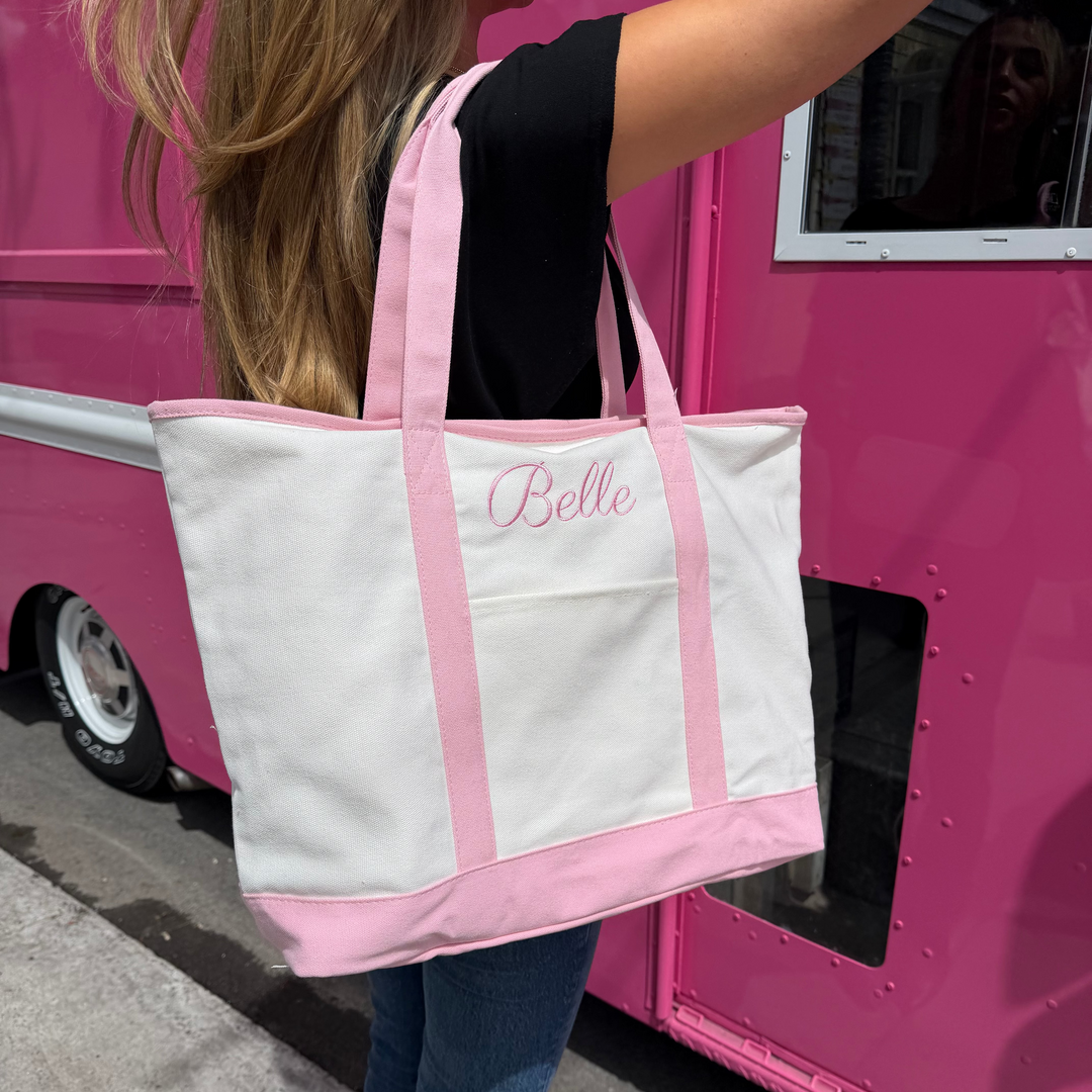 Belle Embroidered Boat Tote
