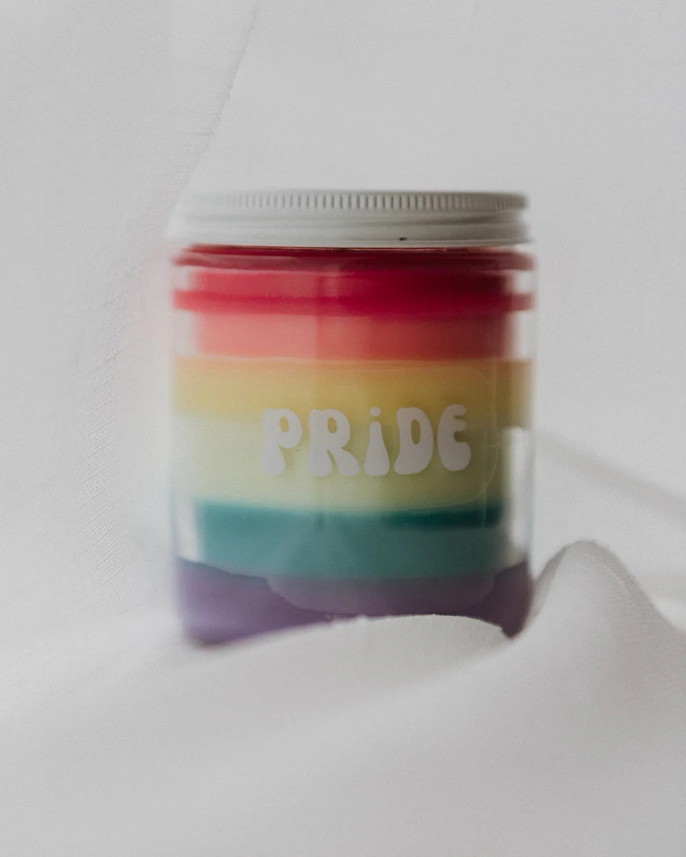 Handmade rainbow candle