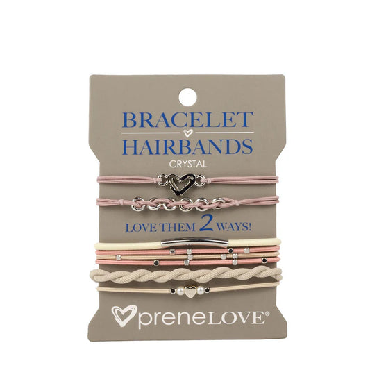 BRACELET HAIRBANDS - CRYSTAL (Pink & Cream & Silver)