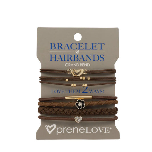 BRACELET HAIRBANDS - HILLSIDE (Dark Brown & Silver)