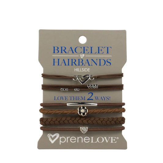 BRACELET HAIRBANDS - HILLSIDE (Dark Brown & Silver)
