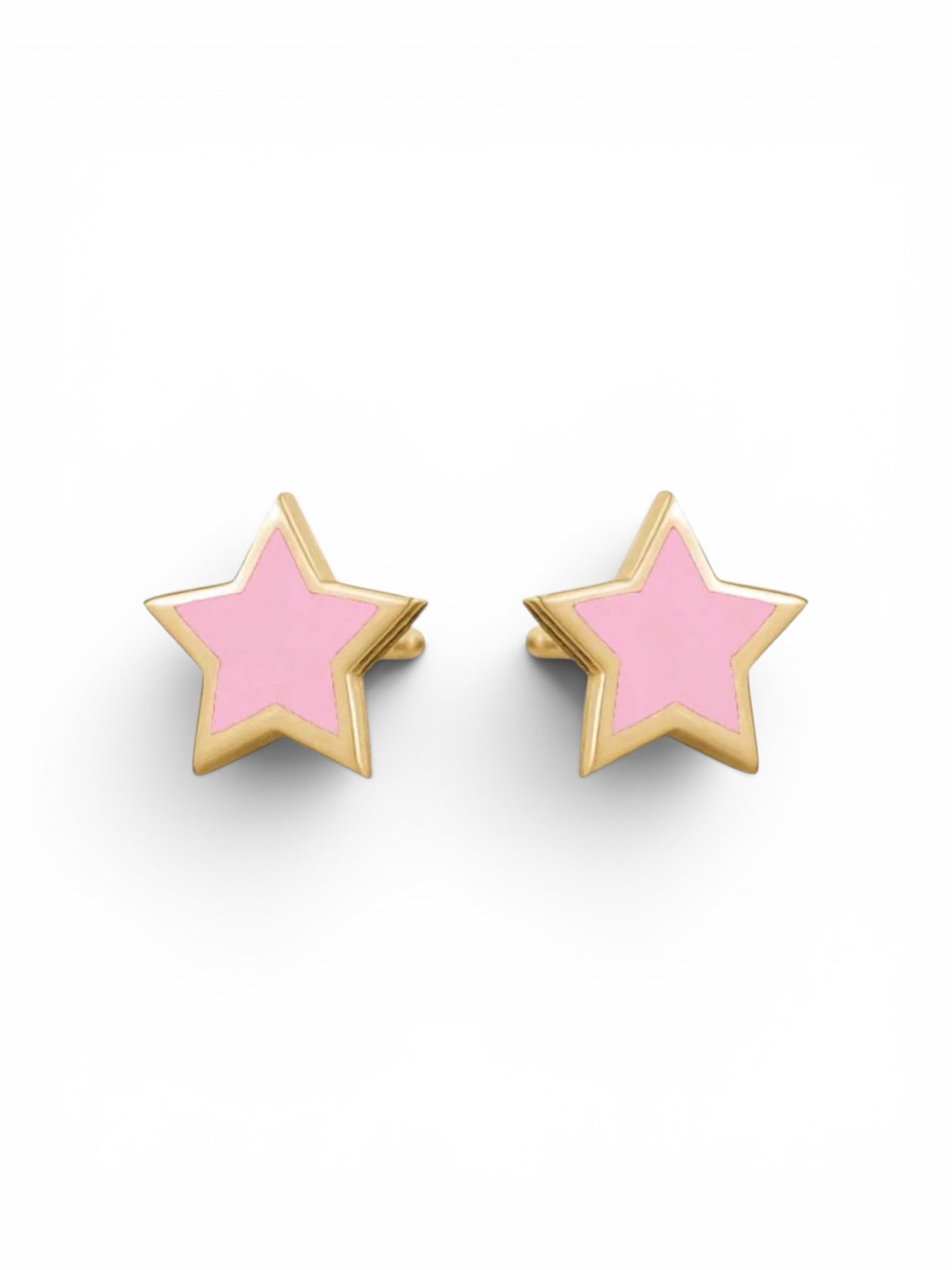 Pink Enamel Star Studs