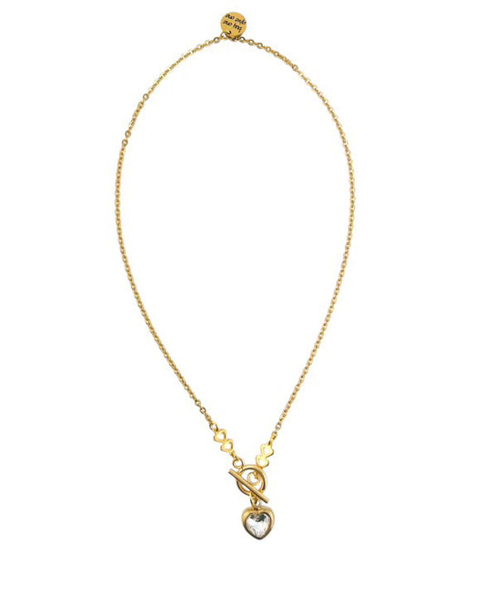 Crystal Heart Toggle Necklace