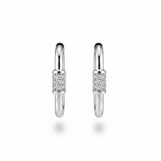 Medium size huggy with carabiner style cz accent