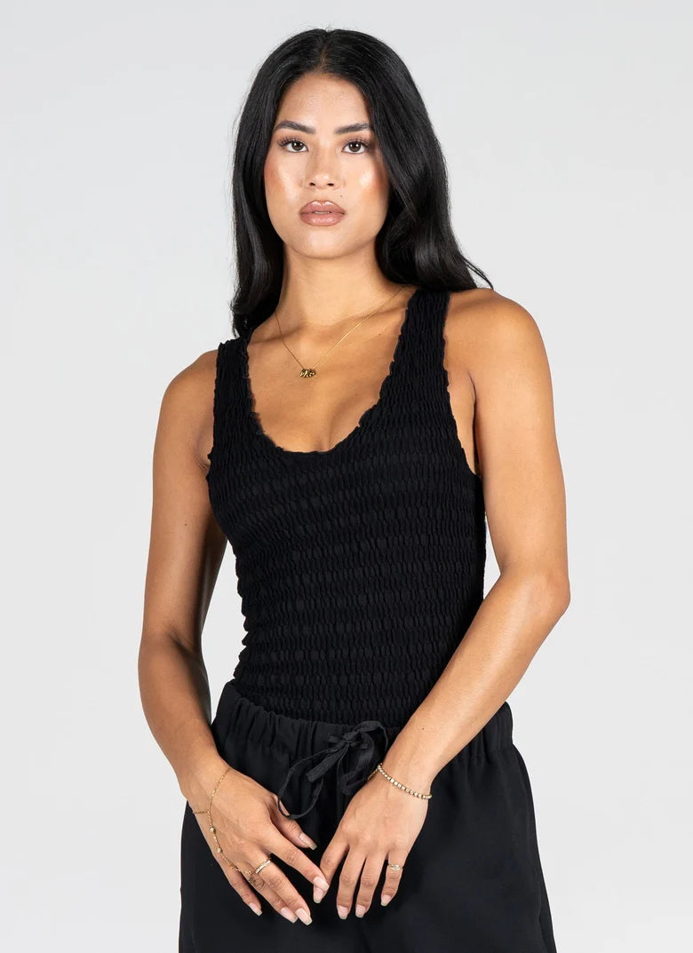 Wide Strap Smocked Tank