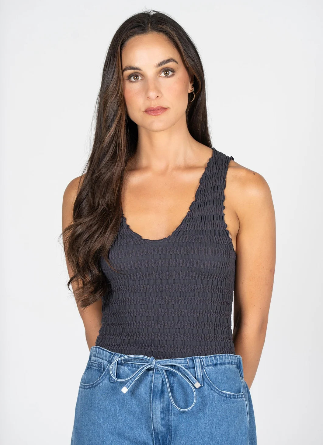 Wide Strap Smocked Tank