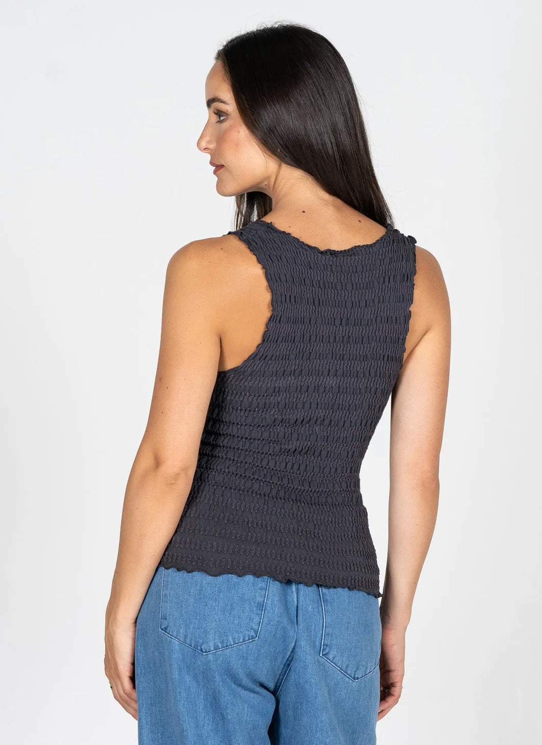 Wide Strap Smocked Tank