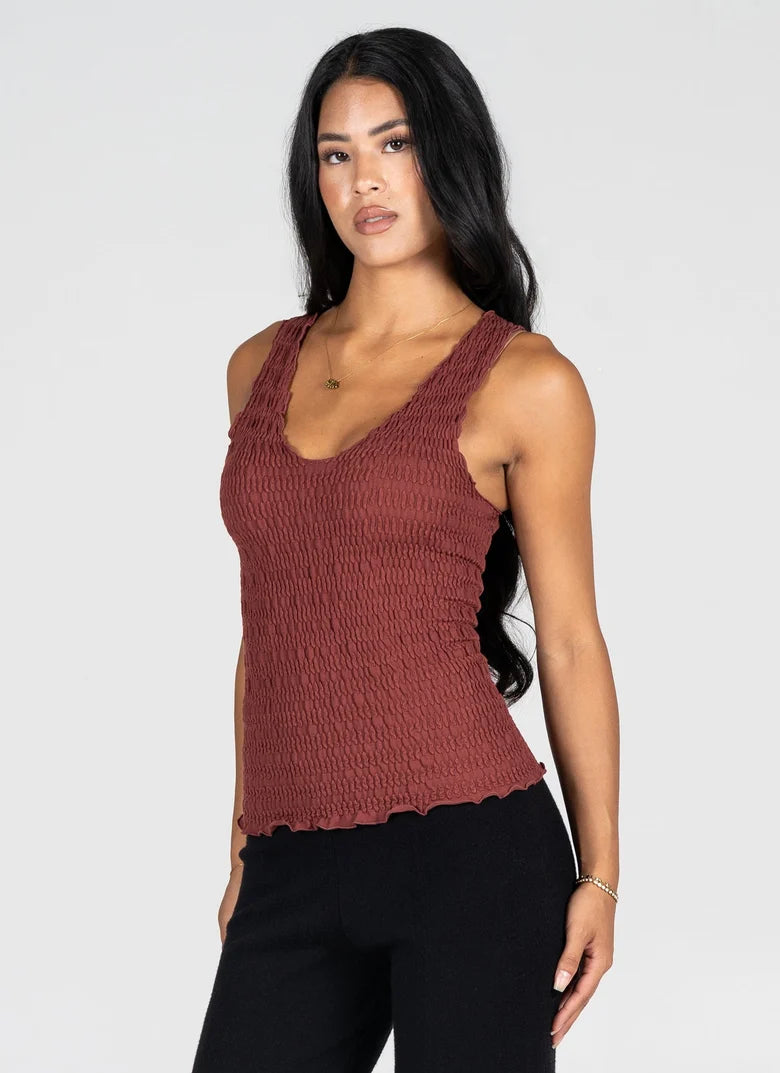 Wide Strap Smocked Tank